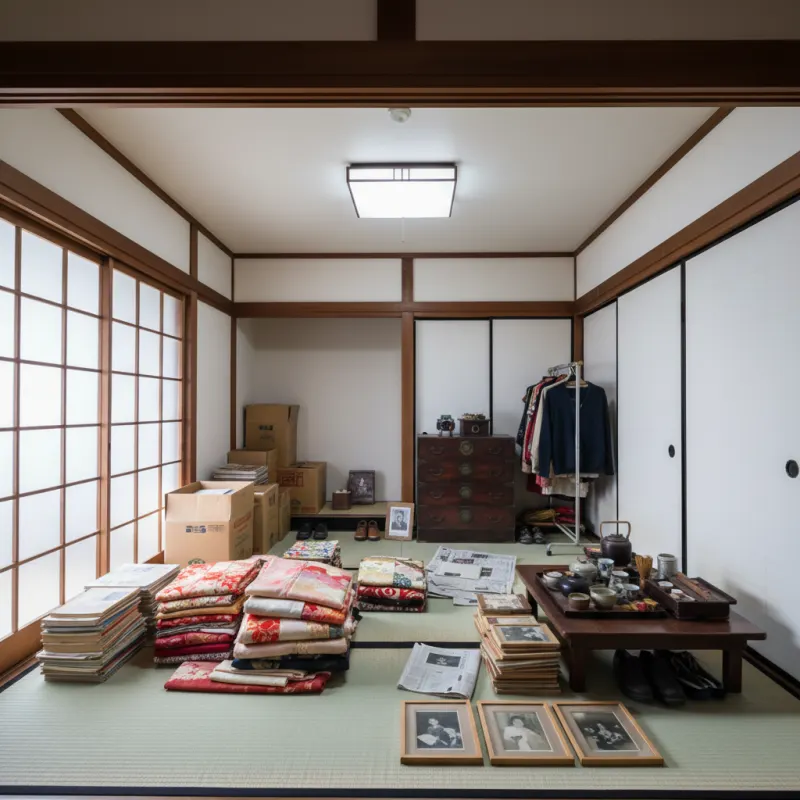 遺品整理（和室6畳＋押入れ） 作業前